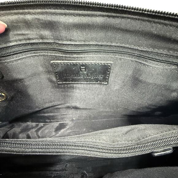 Vintage Y2K Etienne Aigner Black‎ Leather 2 Handle Shoulder Bag Crossbody Strap - Picture 8 of 13